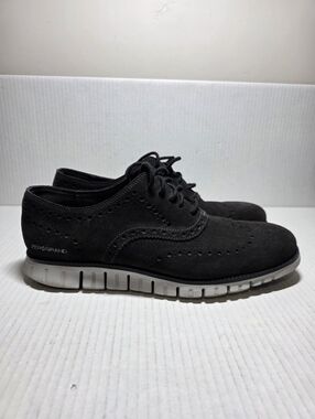 Cole Haan Zerogrand Black Suede Leather Wingtip Oxford Men’s Size 10.5